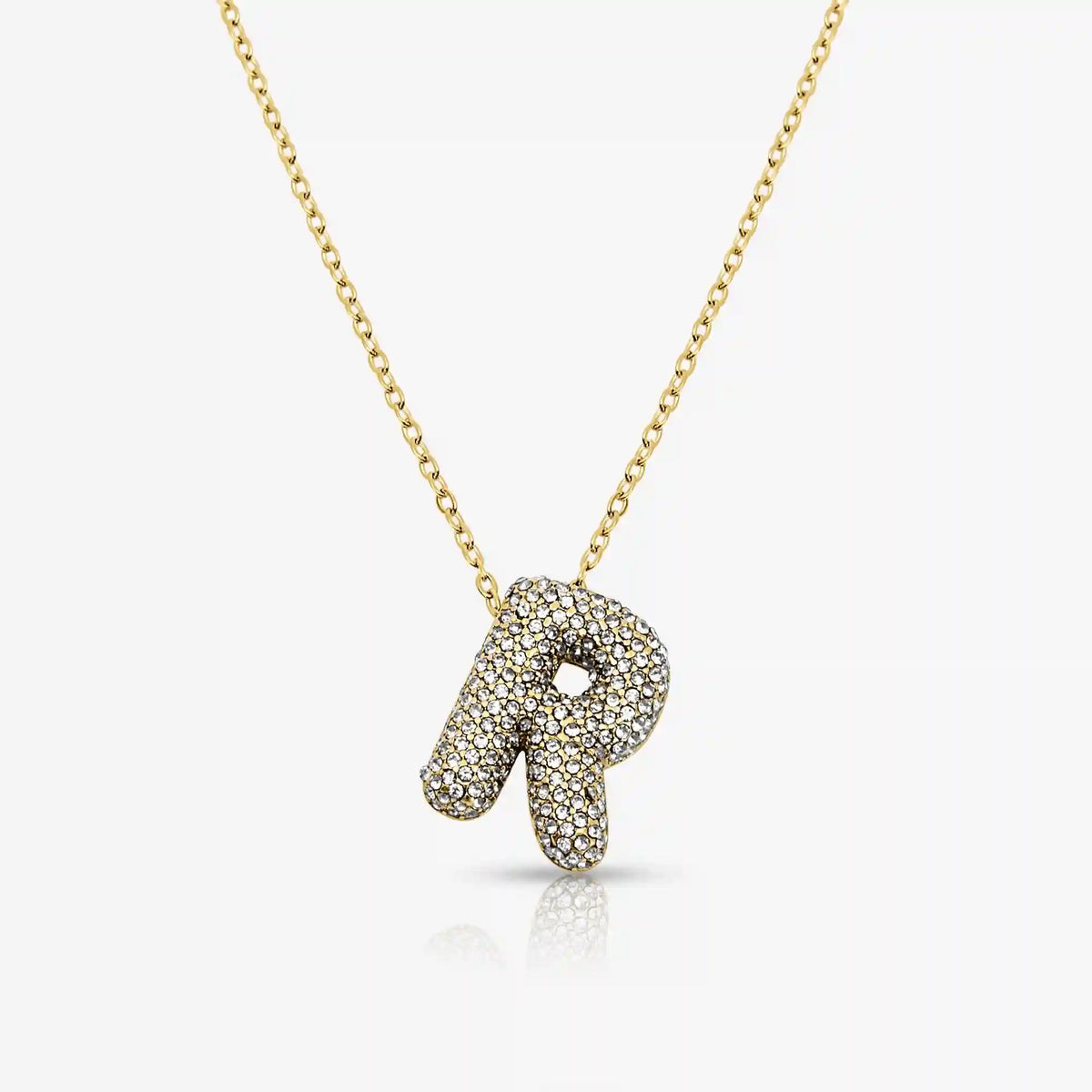 Pave Bubble Letter Necklace