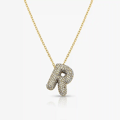 Pave Bubble Letter Necklace