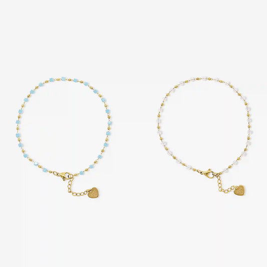 Ocean Breeze Anklet Bracelet 2 Piece Set