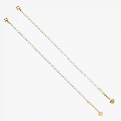 Ocean Breeze Anklet Bracelet 2 Piece Set