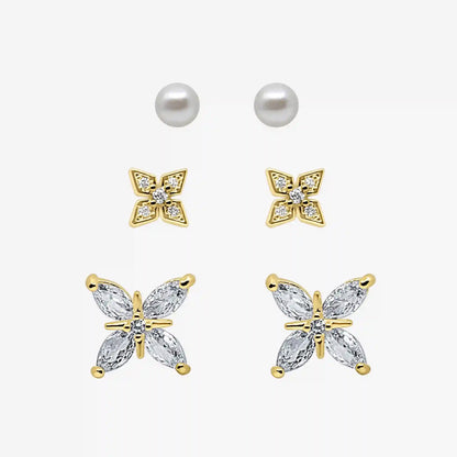Petite Bloom Stud Earrings 3 Piece Pack