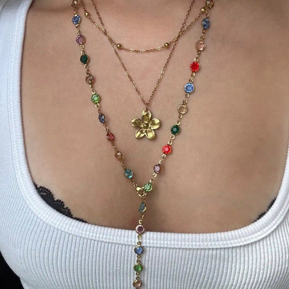 Sunset Glow Rainbow 3-Piece Necklace Set