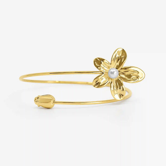 Flower Crush Arm Cuff Gold