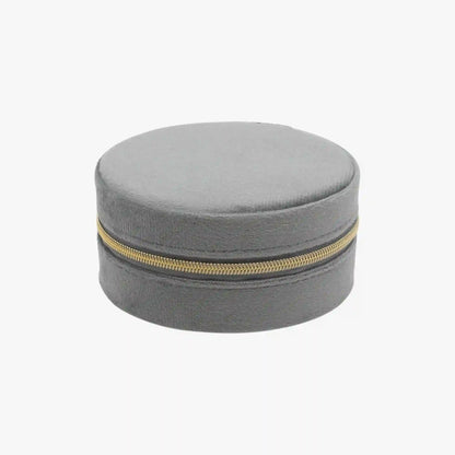 Round Velvet Travel Jewelry Case