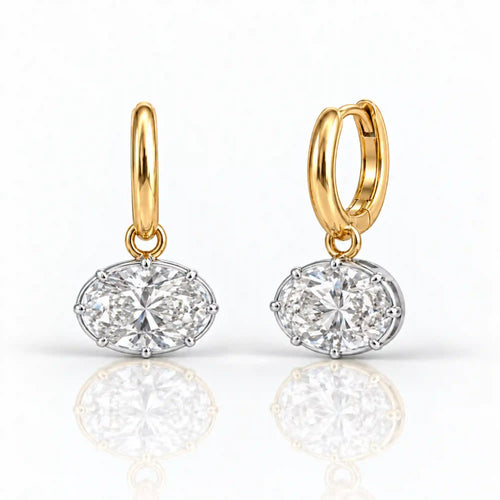 Showgirl Oval Cut Drop Earrings