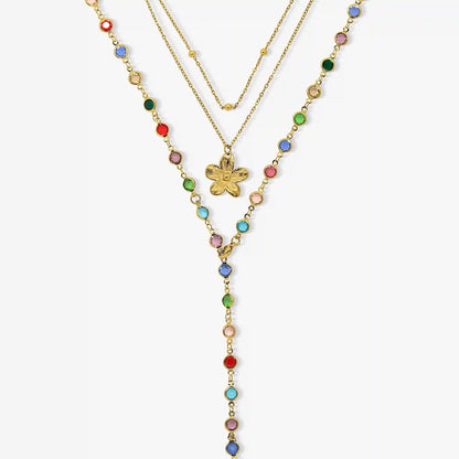 Sunset Glow Rainbow 3-Piece Necklace Set
