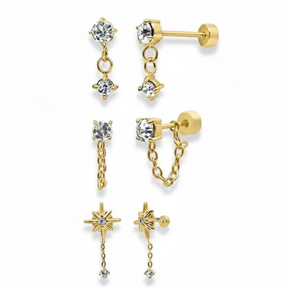 Meet Me At Midnight Flat Back 3-Piece Earring Set