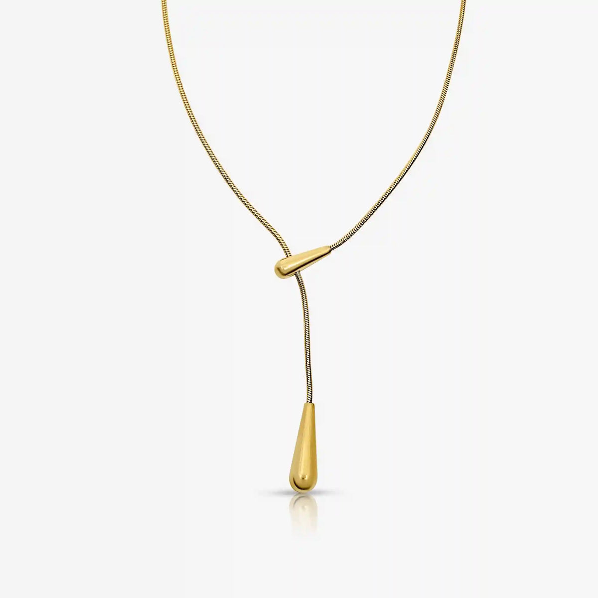 Golden Drip Lariat Necklace