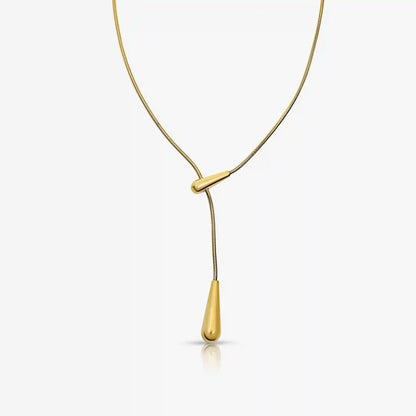Golden Drip Lariat Necklace