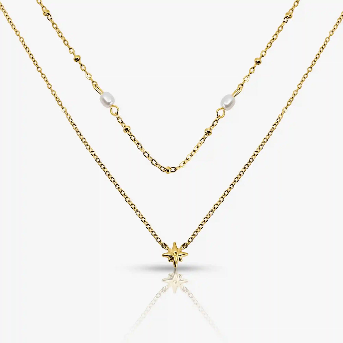 Sunlit Pearl Necklace 2 Pieces Set