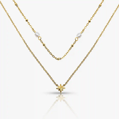 Sunlit Pearl Necklace 2 Pieces Set