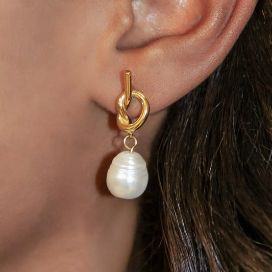 Infinity Pearl Earrings