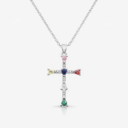 Rainbow Blessings Cross Necklace
