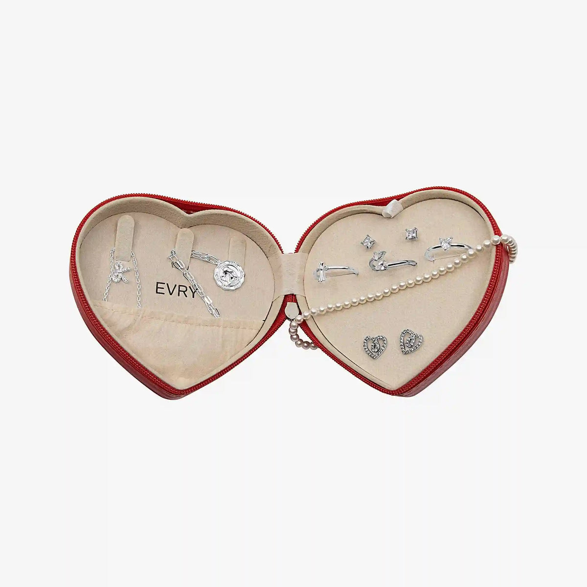 Heart-Shaped Travel Jewelry Case