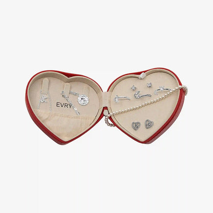 Heart-Shaped Travel Jewelry Case