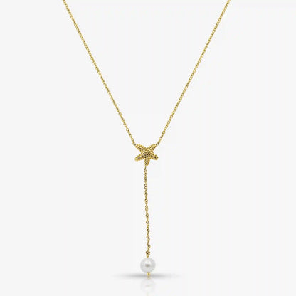 Pearly Sea Lariat Necklace