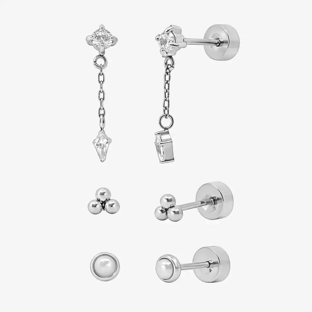 Flat Back Earrings Set Collection