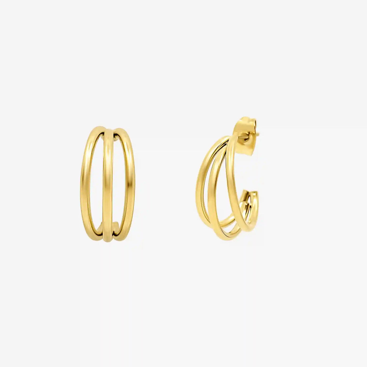 Triple Charm Hoop Earrings