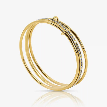 Champagne Stacked 3-Piece Linked Bangle